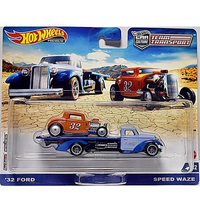 Hot Wheels Car Culture - Team Transport - 1932 Deuce Coupe & SpeedWaze El Segundo Special Hot Rod Flatbed Transporter