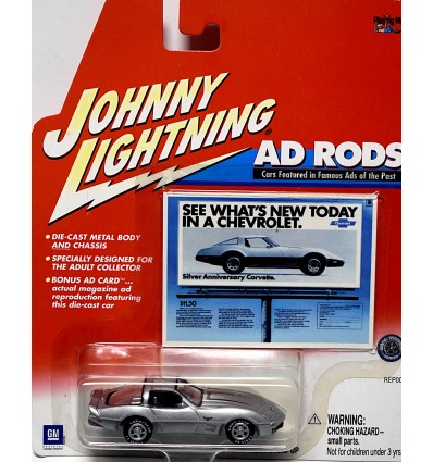 Johnny Lightning Ad Rods - Silver Anniversary 1978 Chevrolet Corvette Coupe