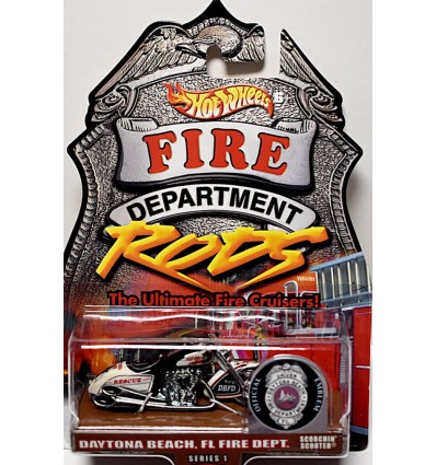 Hot Wheels Fire Rods - Daytona Beach FL Fire Dept - Custom Harley Davidson Rescue Bike