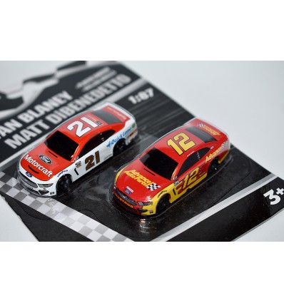 NASCAR Authentics - HO Scale Ryan Blaney Motorcraft and Matt DiBenedetto Ford Mustangs