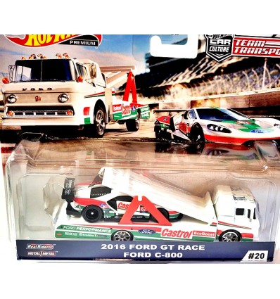 Hot Wheels Car Culture - Team Transport - Ford GT Race & 1960's Ford C-800 Transporter
