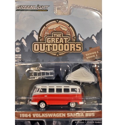 Greenlight - The Great Outdoors - 1960's VW 23 Window Samba Bus with Rooftop Tent