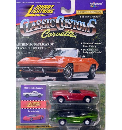 Johnny Lightning - Classic Customs Corvettes - 1961 Chevrolet Corvette Stingray and Corvette Indy Concept Car