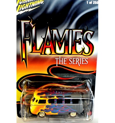 Johnny Lightning Promo - Flames Volkswagen 21 Window Samba Bus