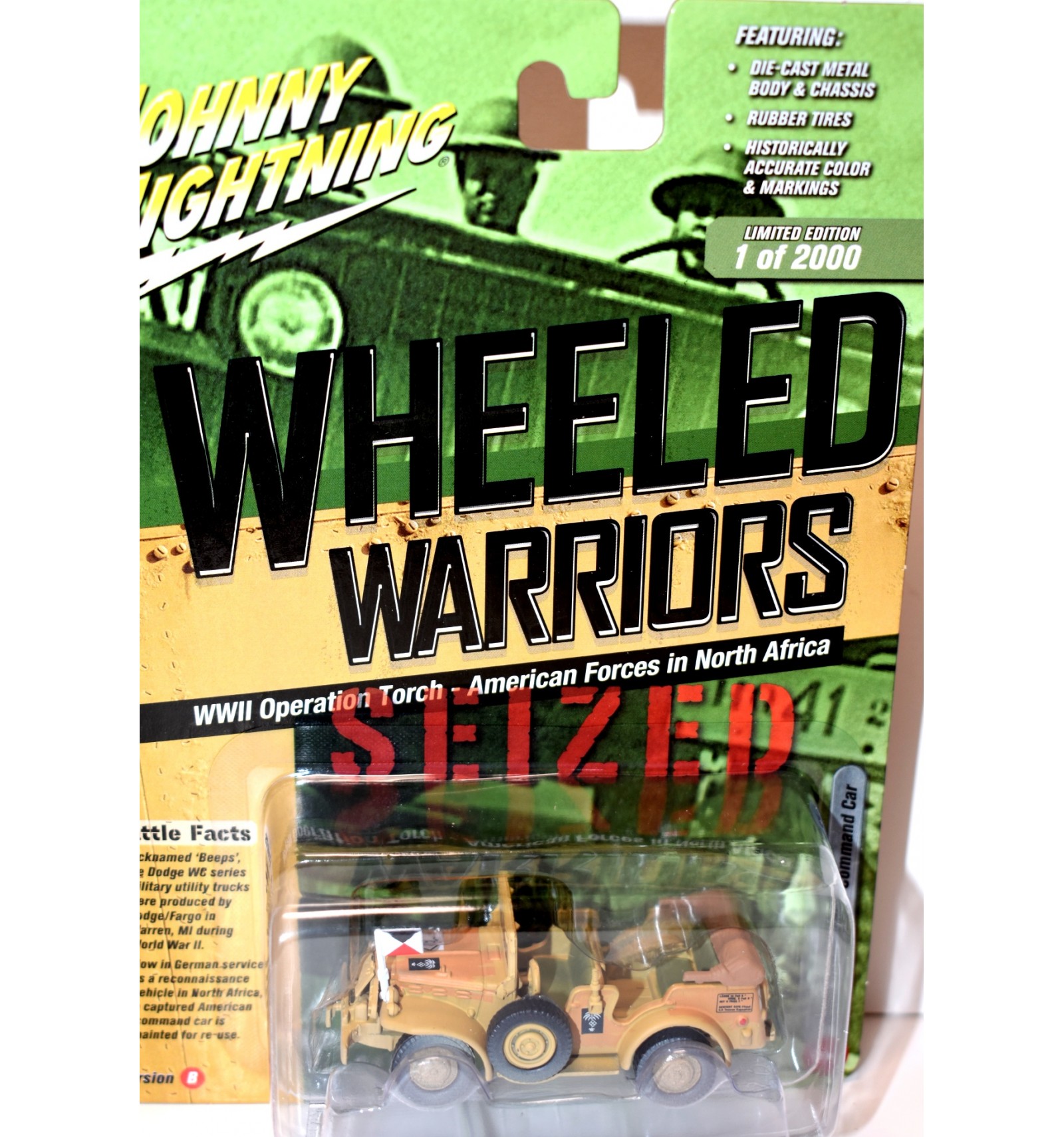 Johnny Lightning - Wheeled Warriors - WWII Seized Dodge WC57 US Command Car  - Global Diecast Direct