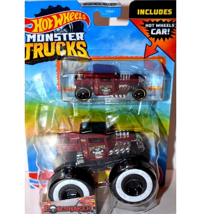 Hot Wheels Monster Trucks Set - Bone Shaker Hot Rod Ford Pickup Truck set