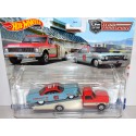 Hot Wheels Car Culture - Team Transport - NASCAR - 1961 Chevy Impala 409 Bubbletop Stock Car and 1972 Chevrolet Ramp Truck set