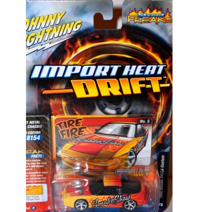 Johnny Lightning Street Freaks - Import Heat Drift - Tire Fire Nissan 240SX Drift Car