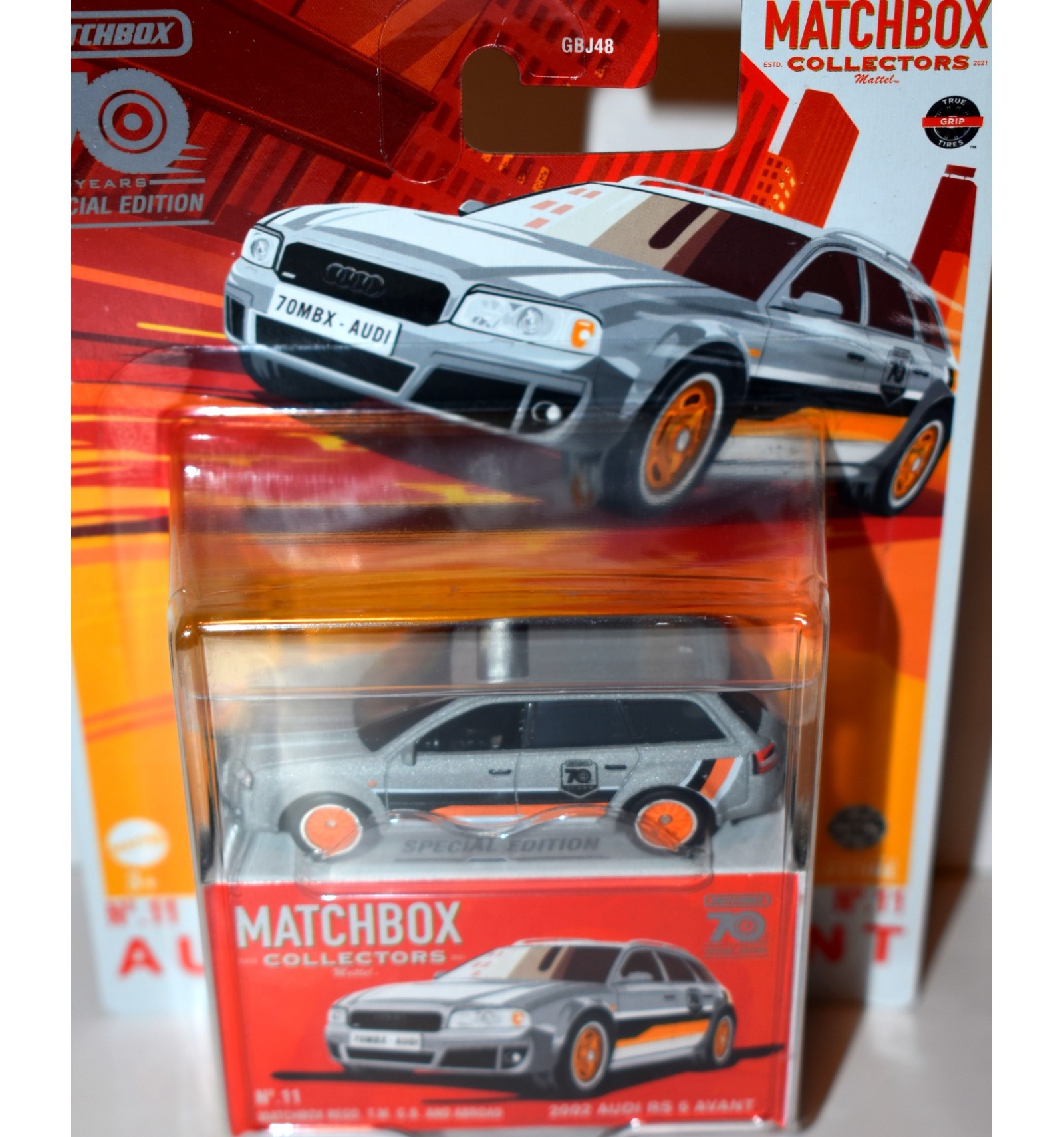 Matchbox Audi RS 6 Avant '02 - Modellino Scala 1/64 Die-Cast, Serie Road Trip, Colore Blu