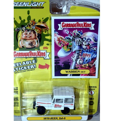 Greenlight - Garbage Pail Kids -Warren Out - 1975 Topps Delivery Jeep DJ-5
