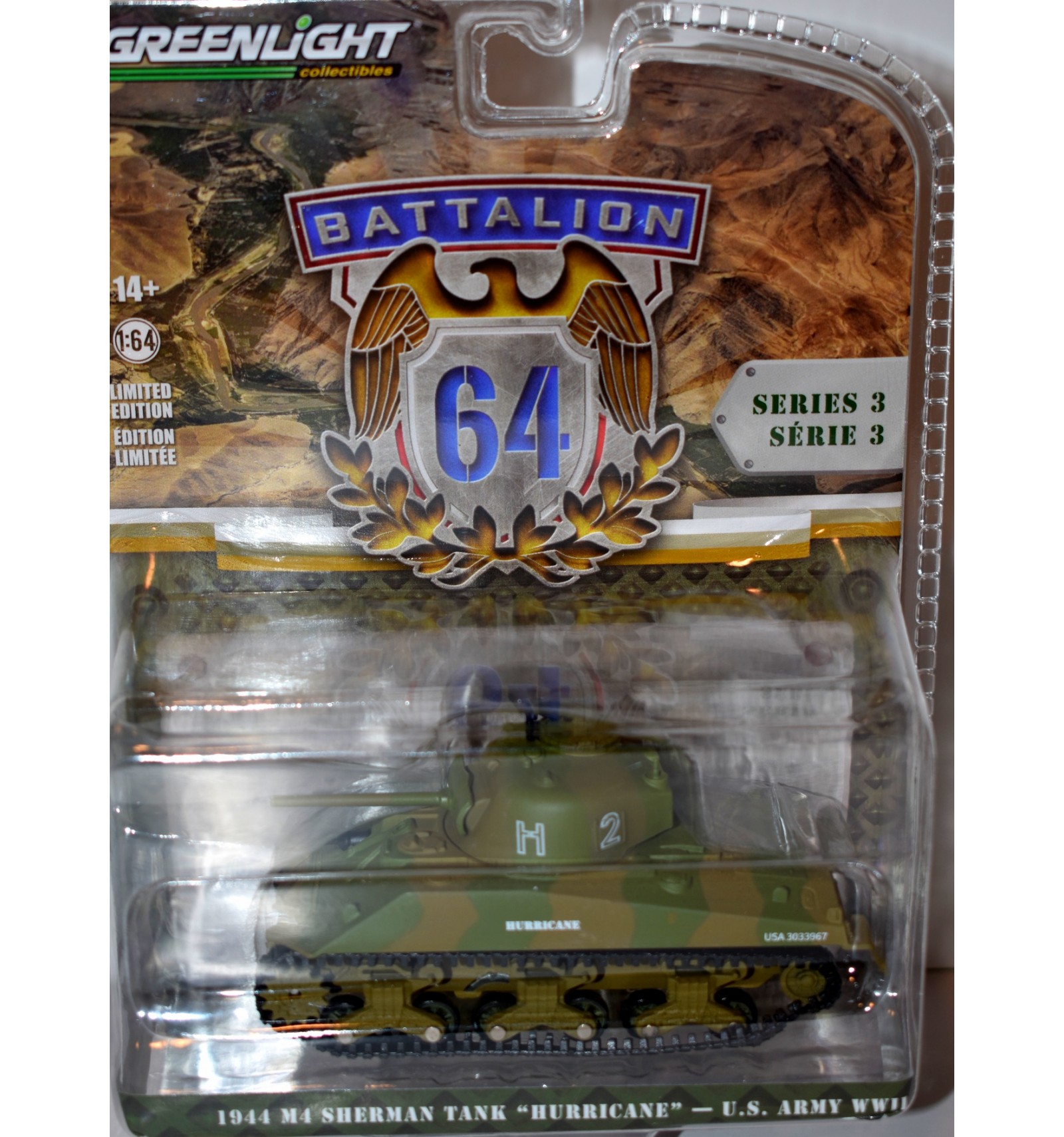 Greenlight - Battalion 64 - US Army 1944 M4 Sherman Tank - Hurricane ...