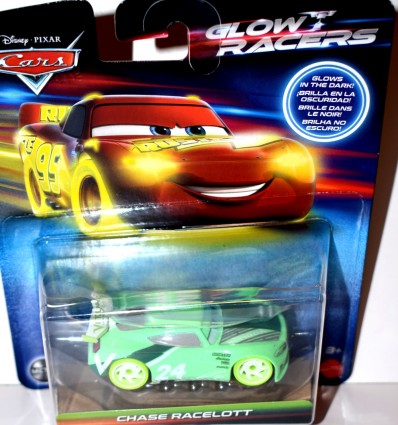 Disney Cars - Glow Racers - Chase Racelott NASCAR Stock Car