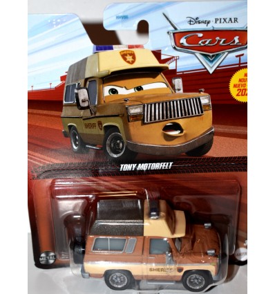 Disney CARS - Tony Motorfleet - Sheriff Dept Chevy Squarebody with Camper Top