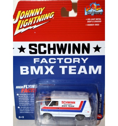 Johnny Lightning Pop Culture - Schwinn Factory BMX Shop Van - 1976 Chevy G20 Van