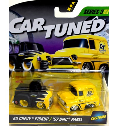 MGA Entertainment - CarTuned Moon Equipped GM Truck Set - 53 Chevy Pickup Truck & 57 GMC Panel Truck