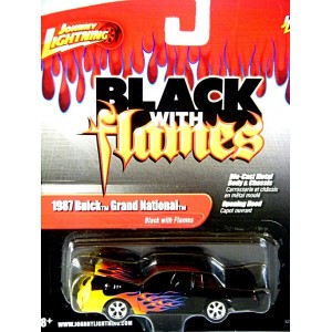 Johnny Lightning 2.0 Series Black with Flames - 1987 Buick Grand National Regal