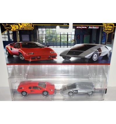 Hot Wheels Premium - Exotics Set - Lamborghini Coutach LP5000 QV & Lancia Stratos Zero
