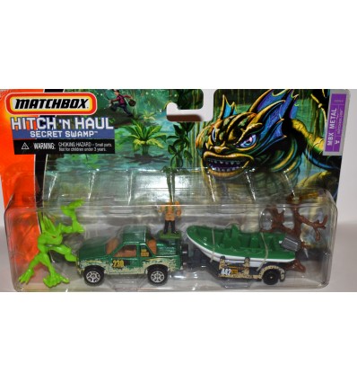 Matchbox Hitch & Haul Secret Swamp Set - Isuzu Amigo and White Water Raft