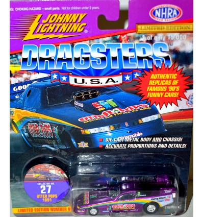 Johnny Lightning - Ed McCulloch 1990's Otter Pops Oldsmobile Cutlass Funny Car