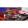 Johnny Lightning Diorama Sets - Mearles Drive-In 1954 Chevy Corvette & Barris Emporer Hot Rod