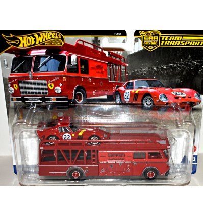 Hot Wheels Car Culture - Team Transport - Ferrari Racing - Ferrari 250 GTO & Fiat 642 RN2 Bartoletti Transporter
