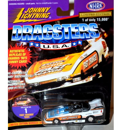 Johnny Lightning 1994 Dodge Daytona Fast Orange NHRA Funny Car