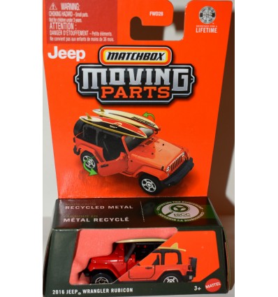 Matchbox Moving Parts - - 2016 Jeep Wrangle Rubicon with Surfboards