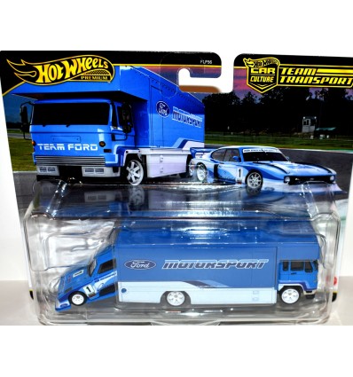 Hot Wheels Car Culture - Team Transport - Ford Motorsports Ford Capri GR5 & Fleet Flyer Transporter
