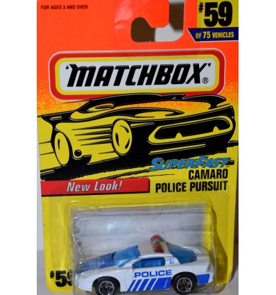 Matchbox Chevrolet Camaro Z28 Police Patrol Car