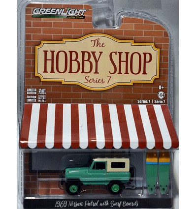 Greenlight Hobby Shop - 1969 Nissan Patrol with Surf Boards