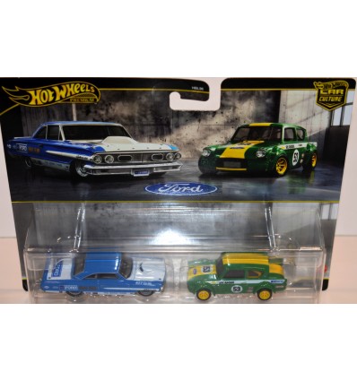 Hot Wheels Premium - Ford Racing Set - 1964 Galaxie 500 & 1967 Ford Anglia Race Car