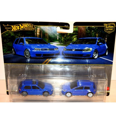 Hot Wheels Premium - Volkswagen Golf Set - 2004 VW Golf R32 & VW Golf MK7