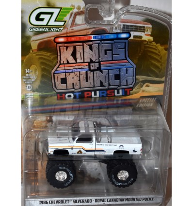 Greenlight - Kings of Krunch Hot Pursuit- RCMP - Royal Canadian Mounted Police 86 Chevy Silverado 4x4 Pickup Truck
