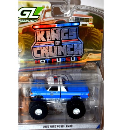 Greenlight - Kings of Krunch Hot Pursuit - NYPD 1990 Ford F-350 Emergency Services 4x4 Pickup Truck