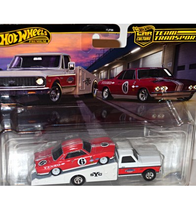 Hot Wheels Car Culture - Team Transport - Yenko - 1966 Chevy Corvair Yenko Stinger & Yenko's 72 Chevy Ramp Truck.