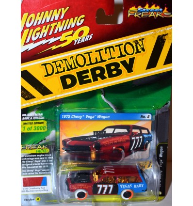 Johnny Lightning - Rare White Lightning! Street Freaks Demolition Derby 1972 Chevrolet Vega Station Wagon