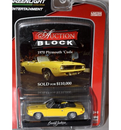 Greenlight Barrett Jackson Auction Block - 1970 Plymouth Cuda Convertible
