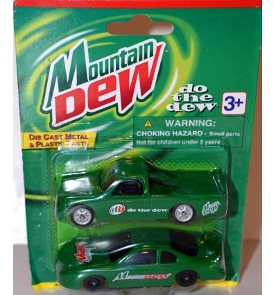 Golden Wheels - Mountain Dew NASCAR Promo Set with NASCAR Truck and Cup Car