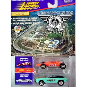 Johnny Lightning Indianapolis 500 Champions Collections: 1969 Chevrolet Camaro Pace Car and 69 Mario Andretti Indy Car