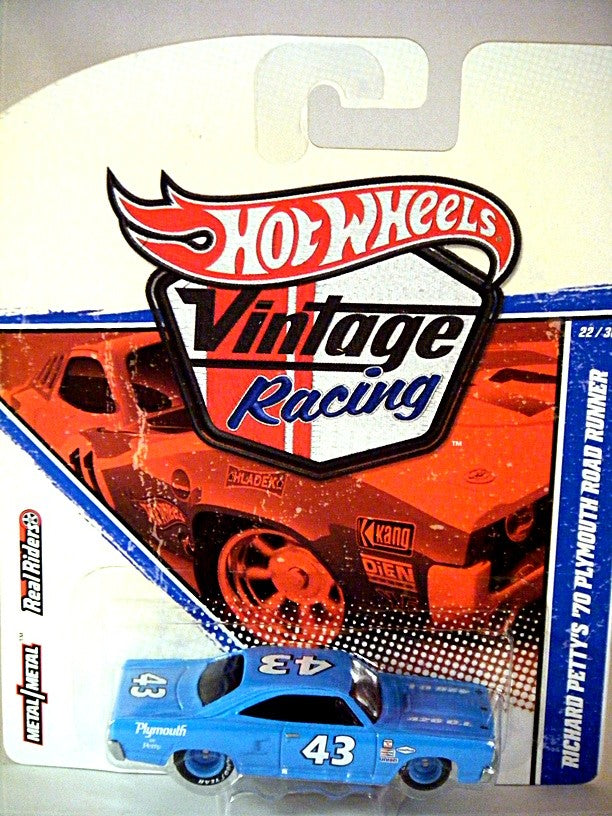 Hot Wheels Vintage Racing Seires - Richard Petty 1970 Plymouth Road Runner NASCAR Stock Car