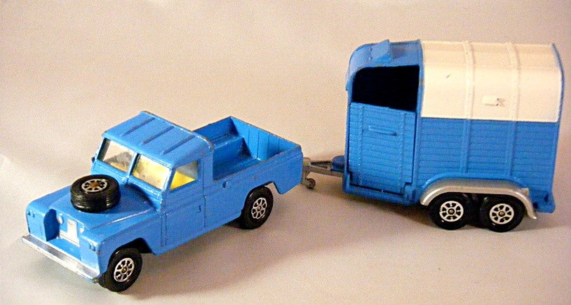 Corgi Land Rover Pickup and Rice Pony Trailer