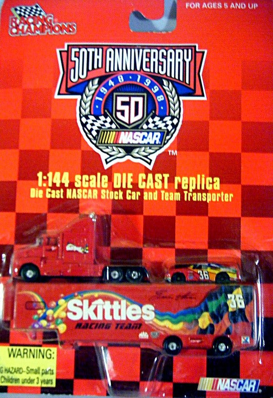 Racing Champions - Ernie Irvin Skittles NASCAR Transporter Set