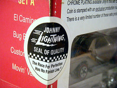 Johnny Lightning Commemoratives - Set A - Chrome - Moving Van, VW Beetle, Chevrolet El Camino, Jaguar XKE
