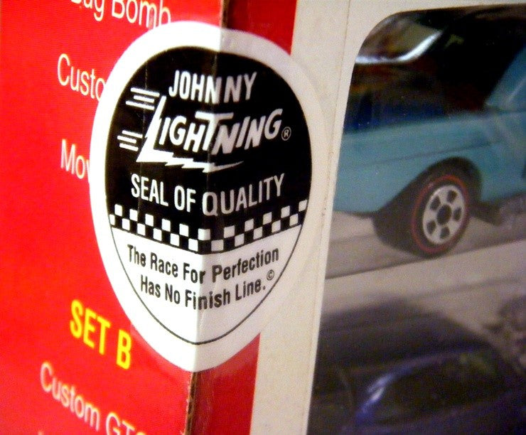 Johnny Lightning Commemoratives - Set A - Chrome - Moving Van, VW Beetle, Chevrolet El Camino, Jaguar XKE