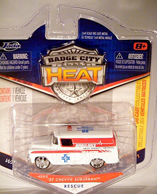 Jada Badge City Heat - 1957 Chevy Suburban EMT Ambulance
