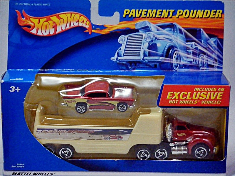 Hot Wheels Pavement Pounders - 1957 Chevy Belair and Transporter