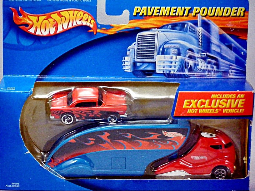 Hot Wheels Pavement Pounders - 1955 Chevy Belair and Transporter