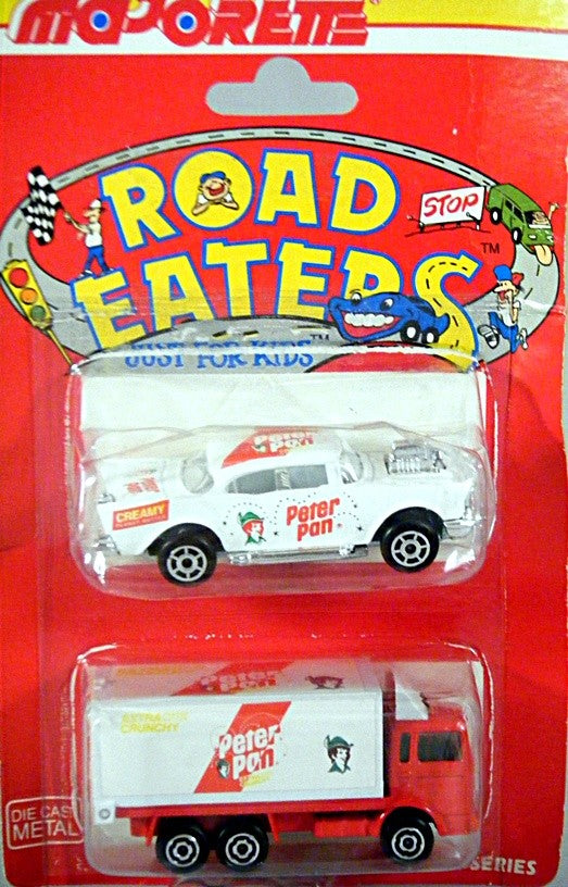 Majorette Road Eaters Set - Peter Pan 1957 Chevy Belair and Delivery Truck