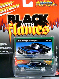 Johnny Lightning Street Freaks - Black With Flames - 1966 Dodge Charger