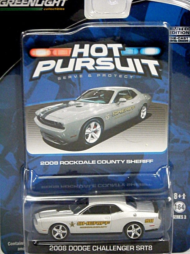 Greenlight Hot Pursuit Rockdale County Sheriff Dodge Challenger SRT8 Police Patrol Car